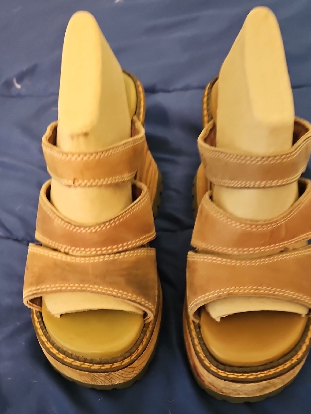 London Underground Vintage Brown Strappy Platform Sandals